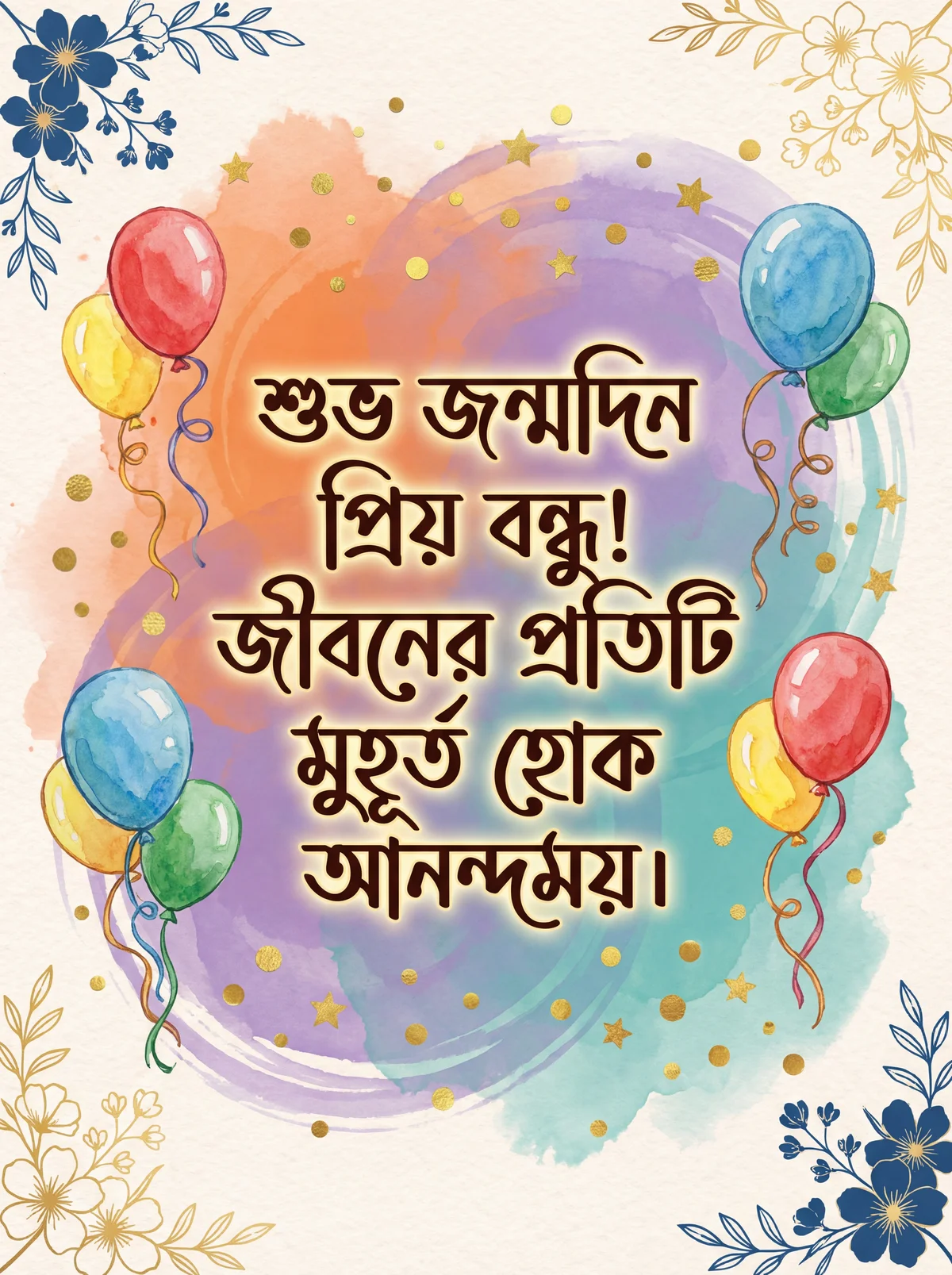 বন্ধুকে জন্মদিনের শুভেচ্ছা