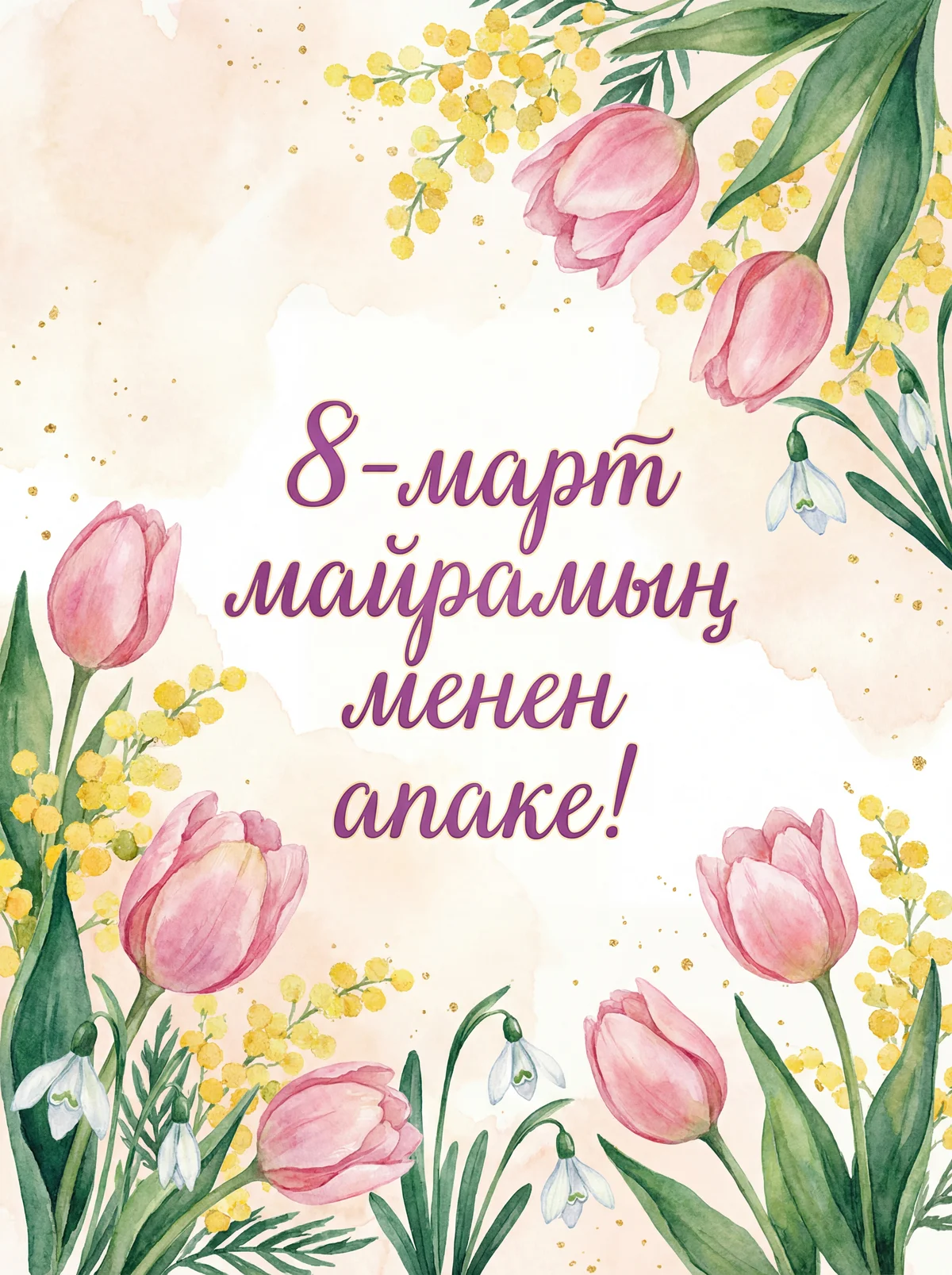 8-март майрамың менен апаке!