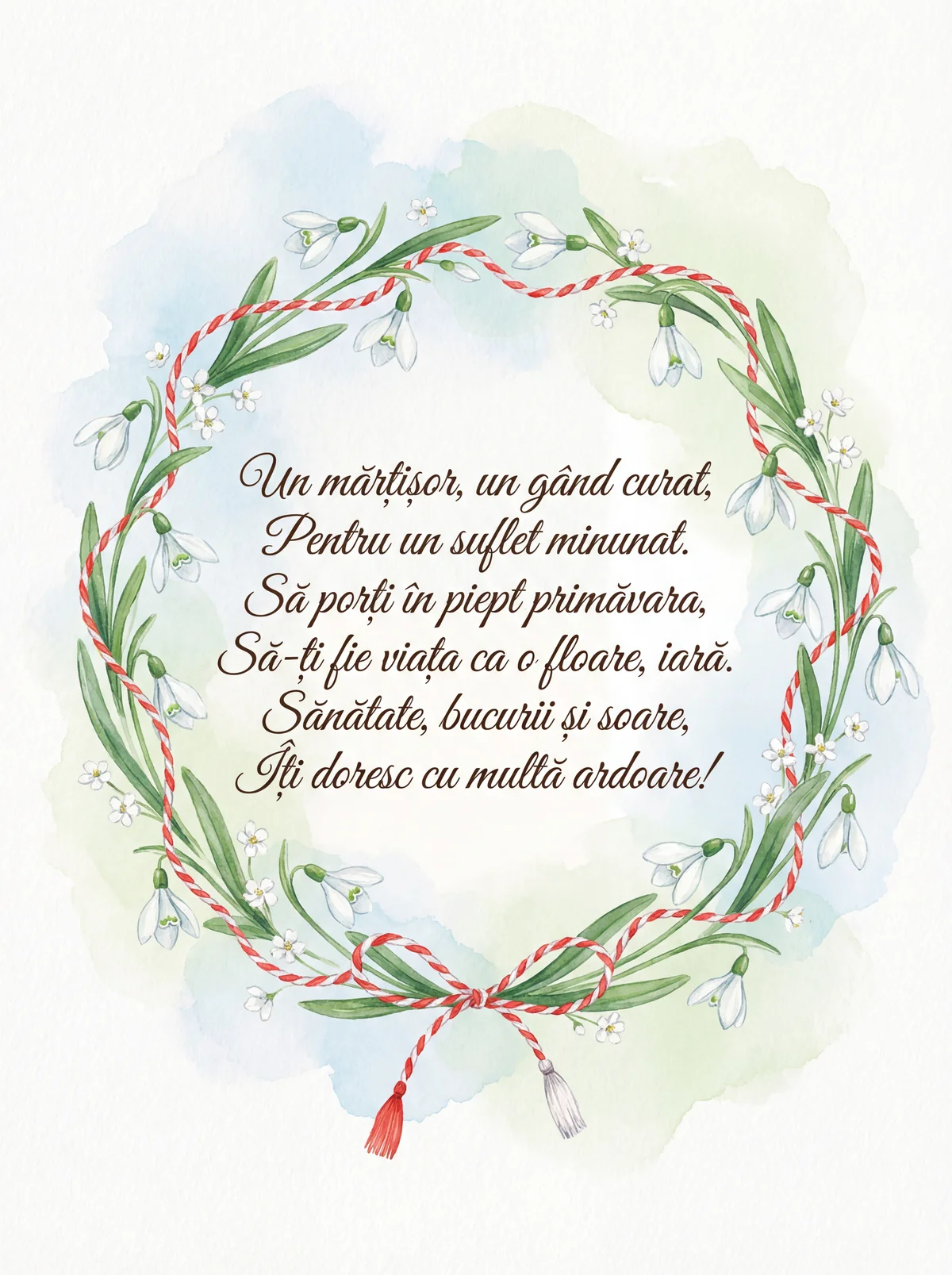 Felicitare de Mărțișor pentru o prietenă