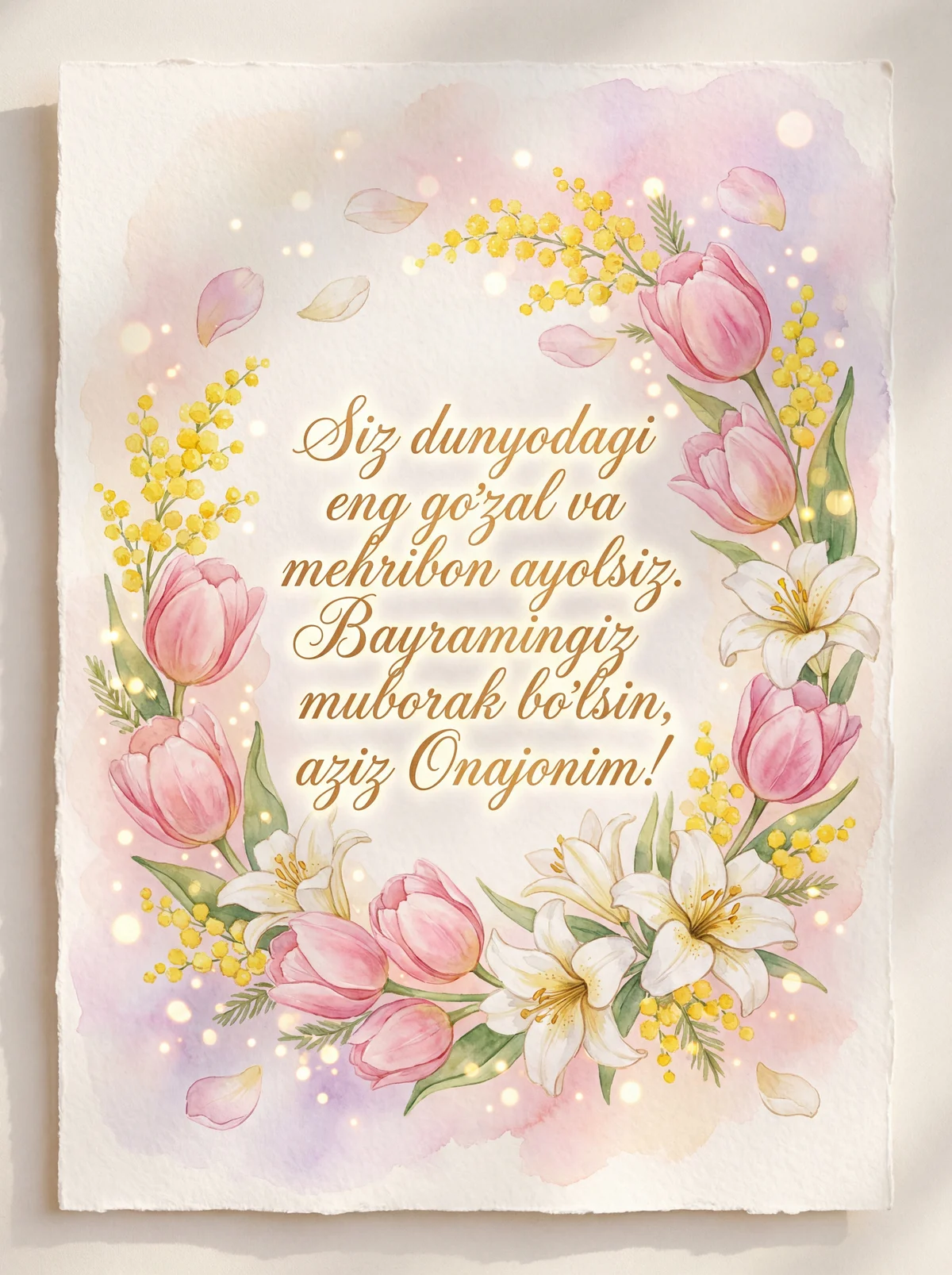 8-mart tabrigi onajonim uchun