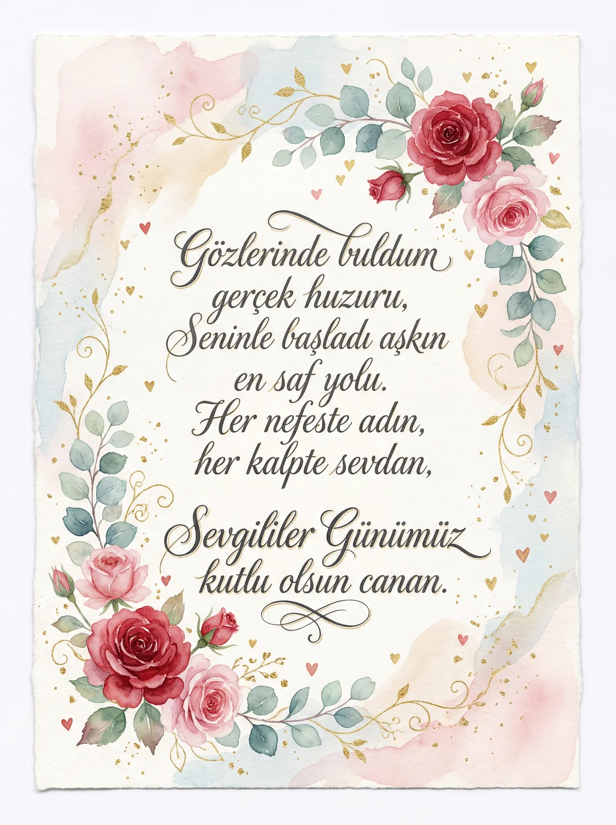 Sevgililer Günü için romantik mesaj