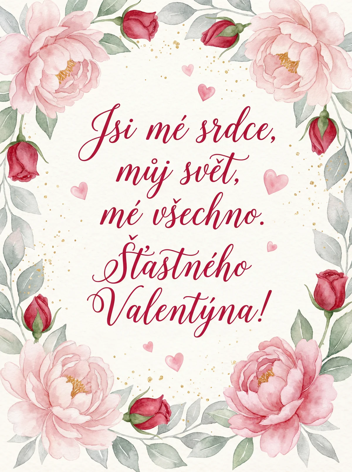 Přání k Valentýnu pro mou lásku