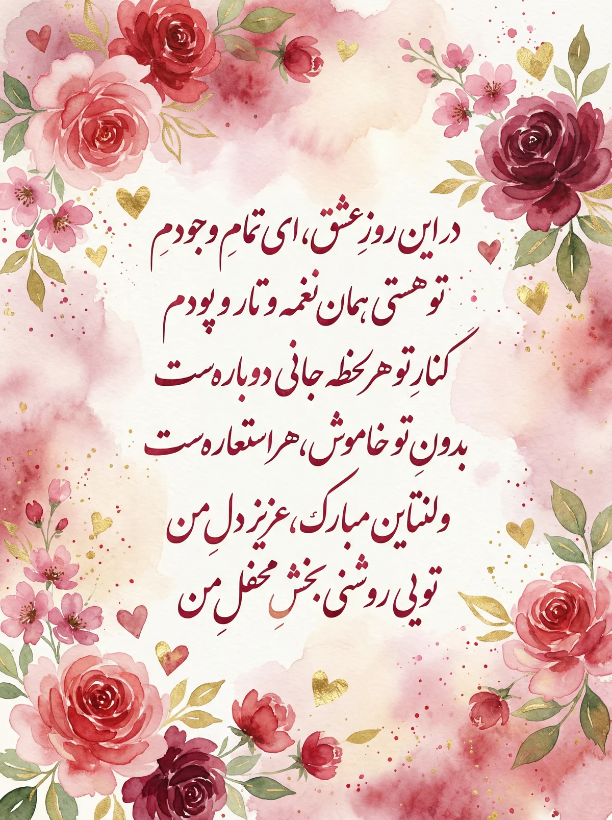 تبریک ولنتاین برای همسر عزیزم