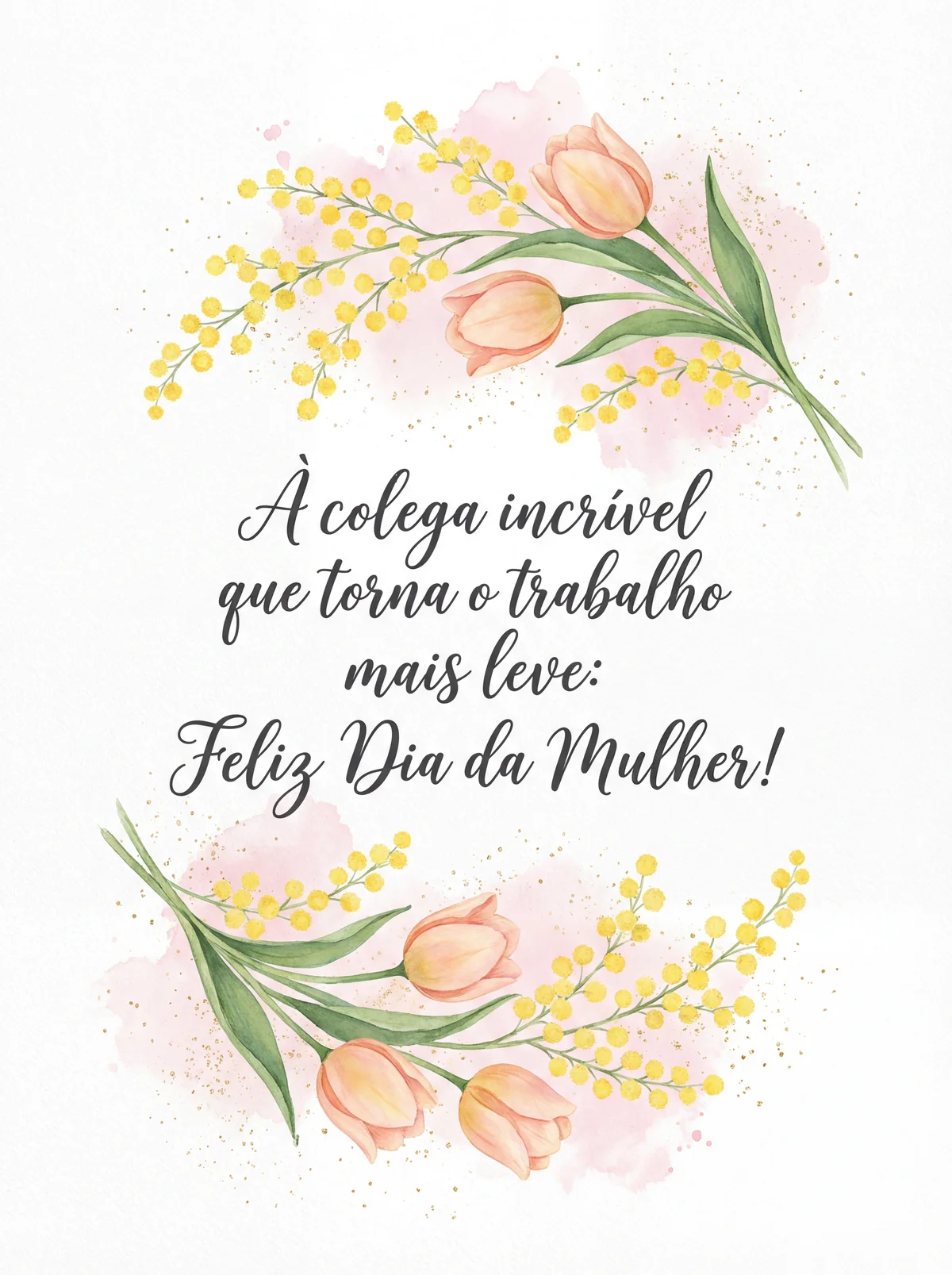 Cartão para o Dia Internacional da Mulher para uma colega