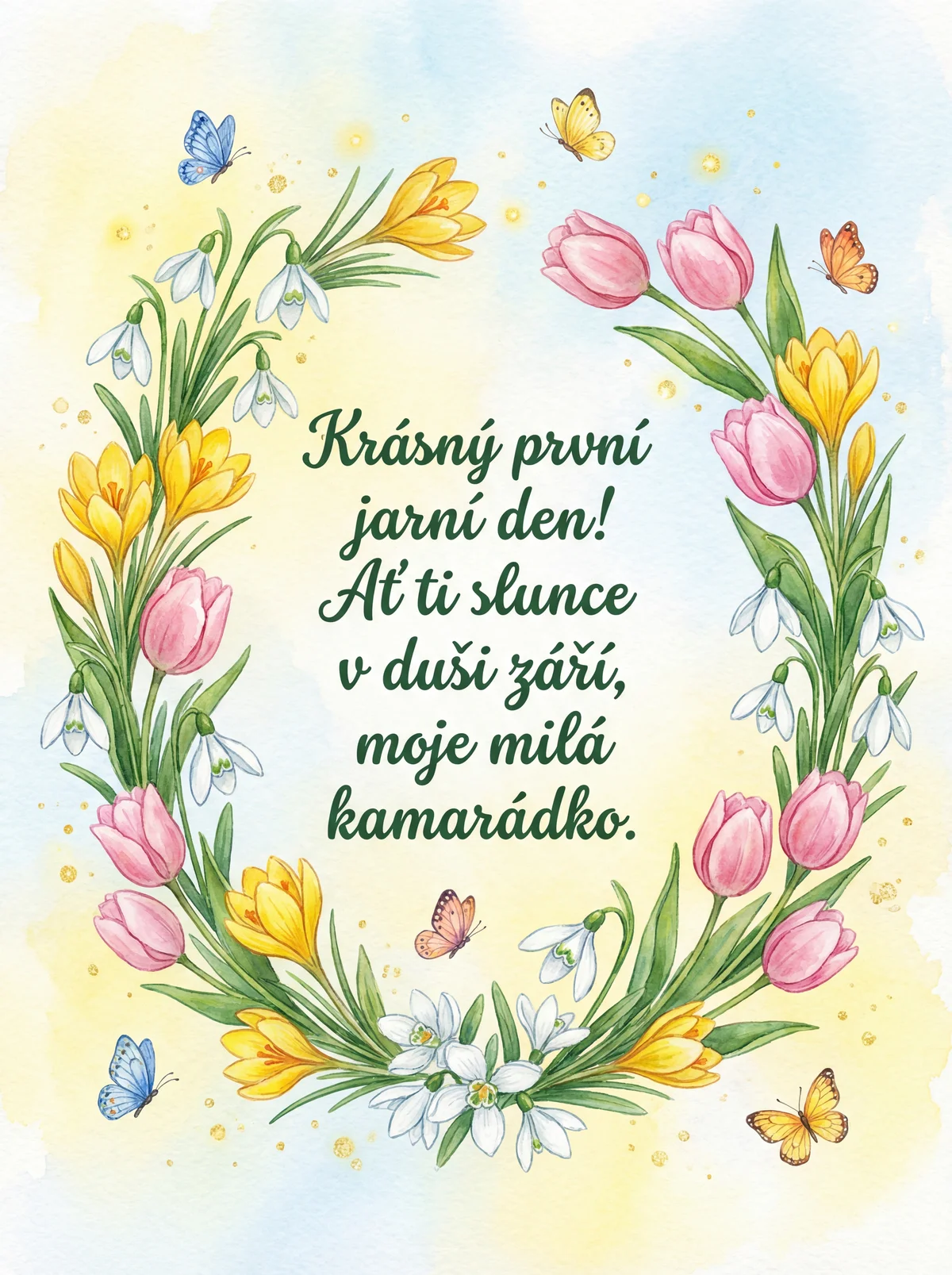 Přání k prvnímu jarnímu dni pro dobrou kamarádku