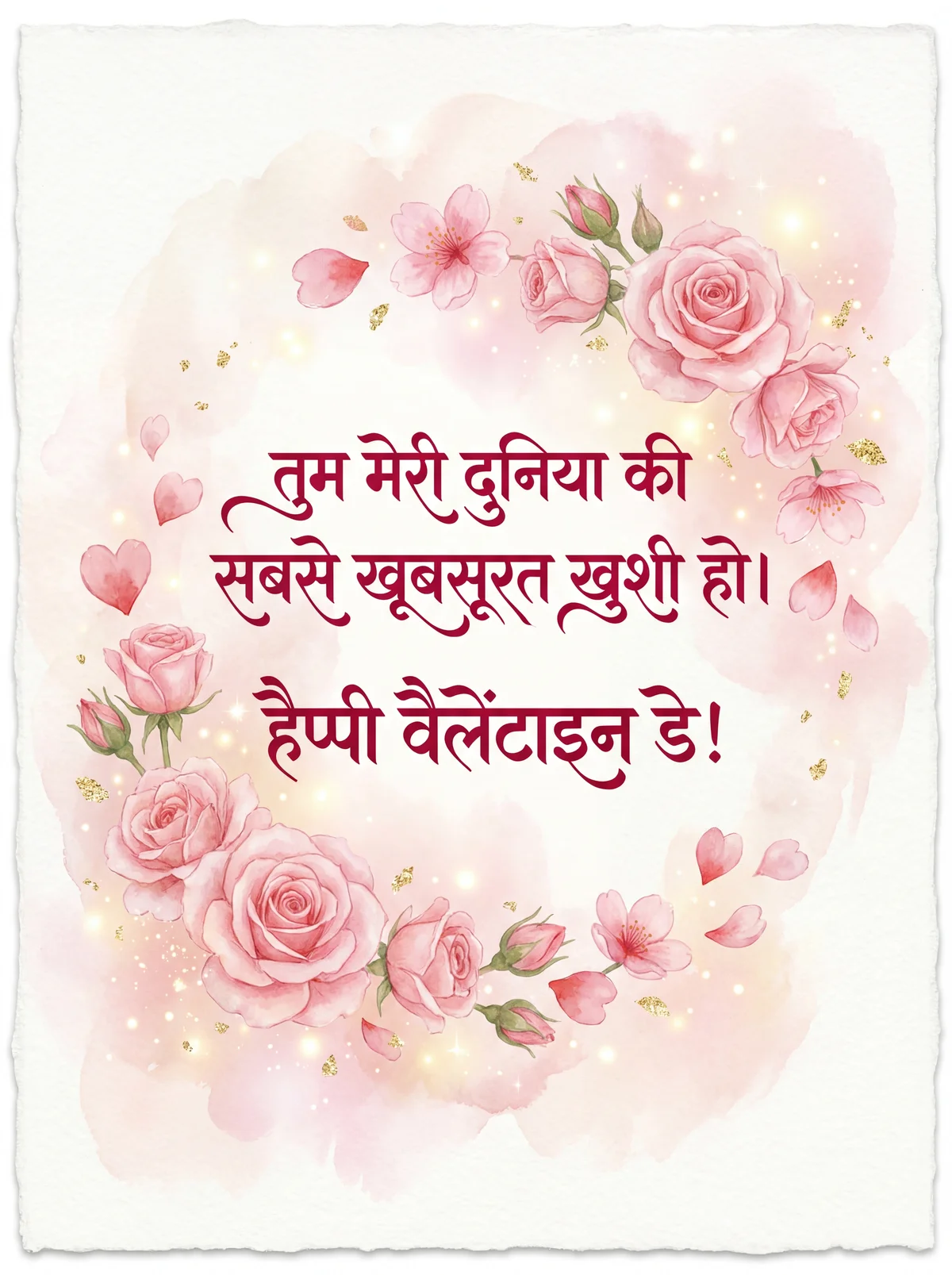 वैलेंटाइन डे पर अपने प्यार के लिए शुभकामनाएँ।