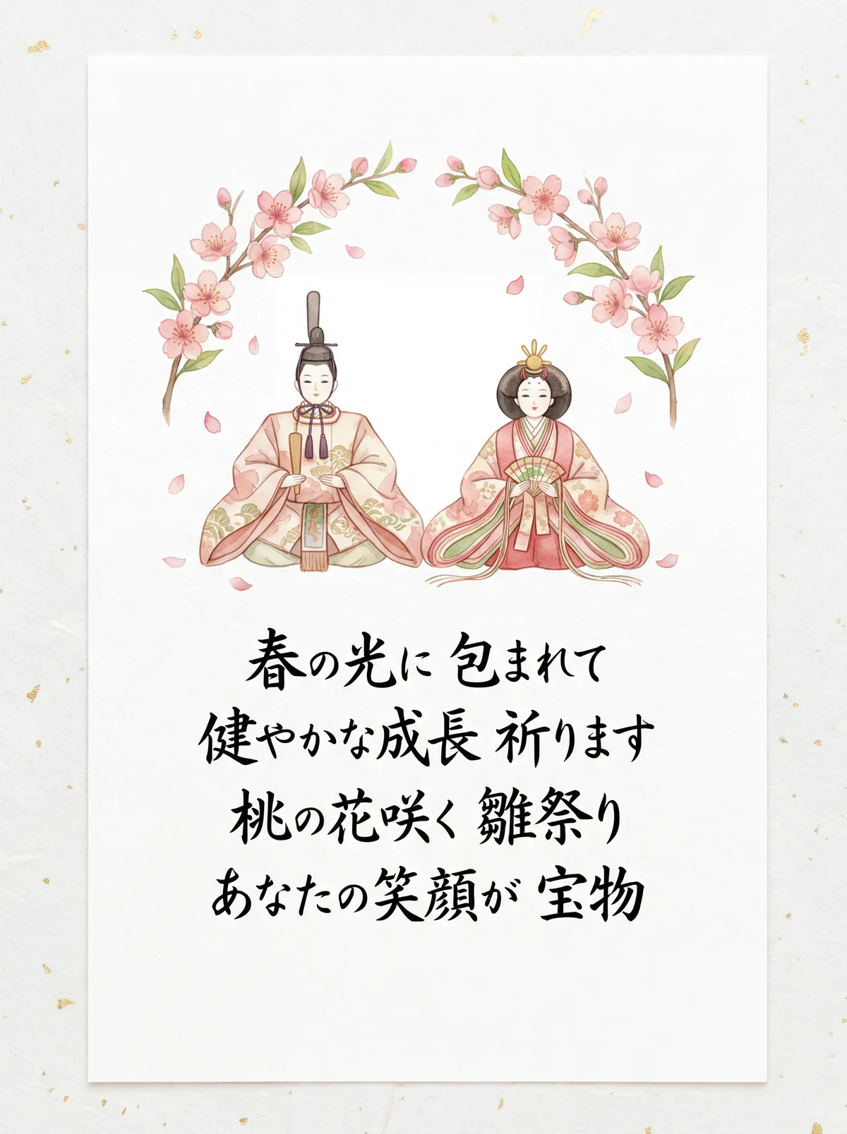 娘へひな祭りのお祝いメッセージ