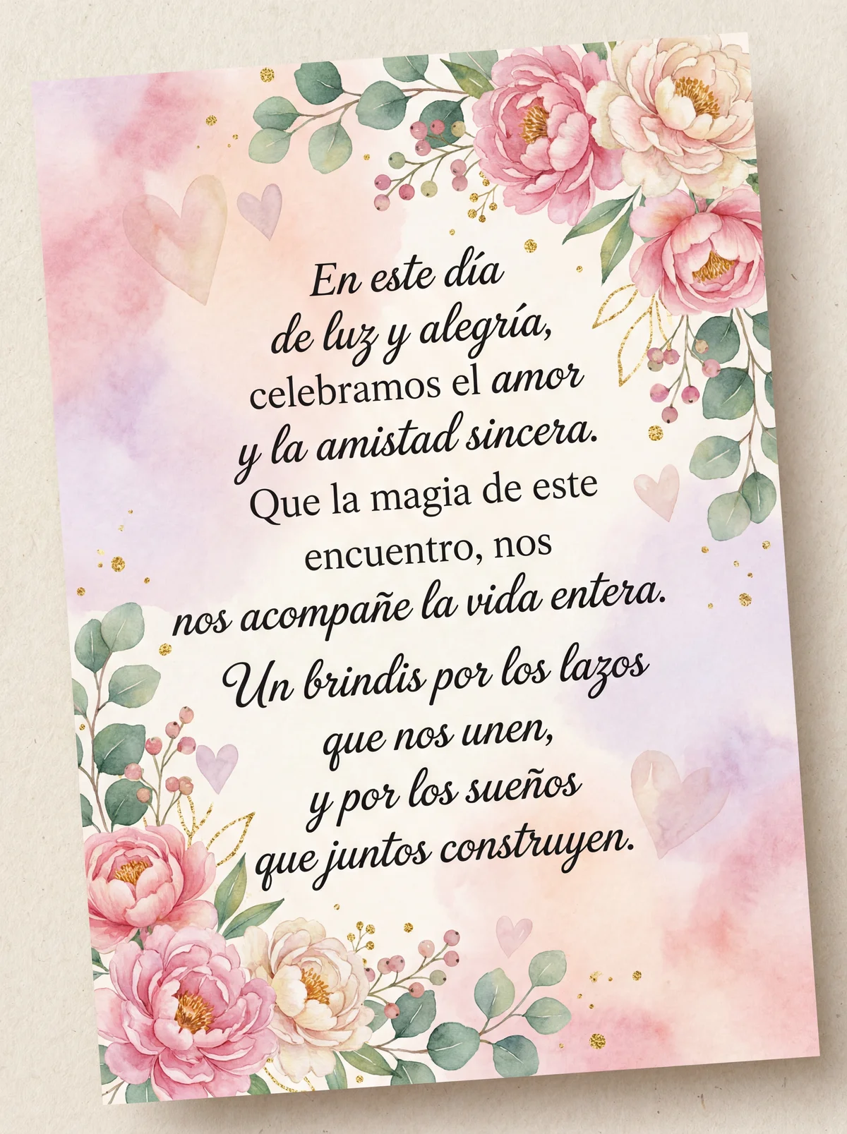 Tarjeta de felicitación para el Día del Amor y la Amistad