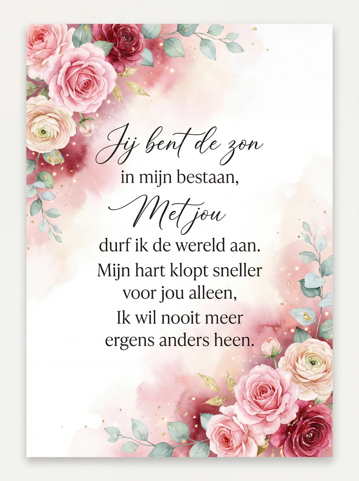 Valentijnsdag kaart voor geliefde