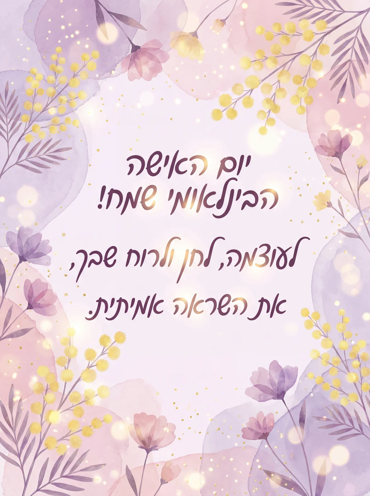 ברכה מרגשת ליום האישה הבינלאומי