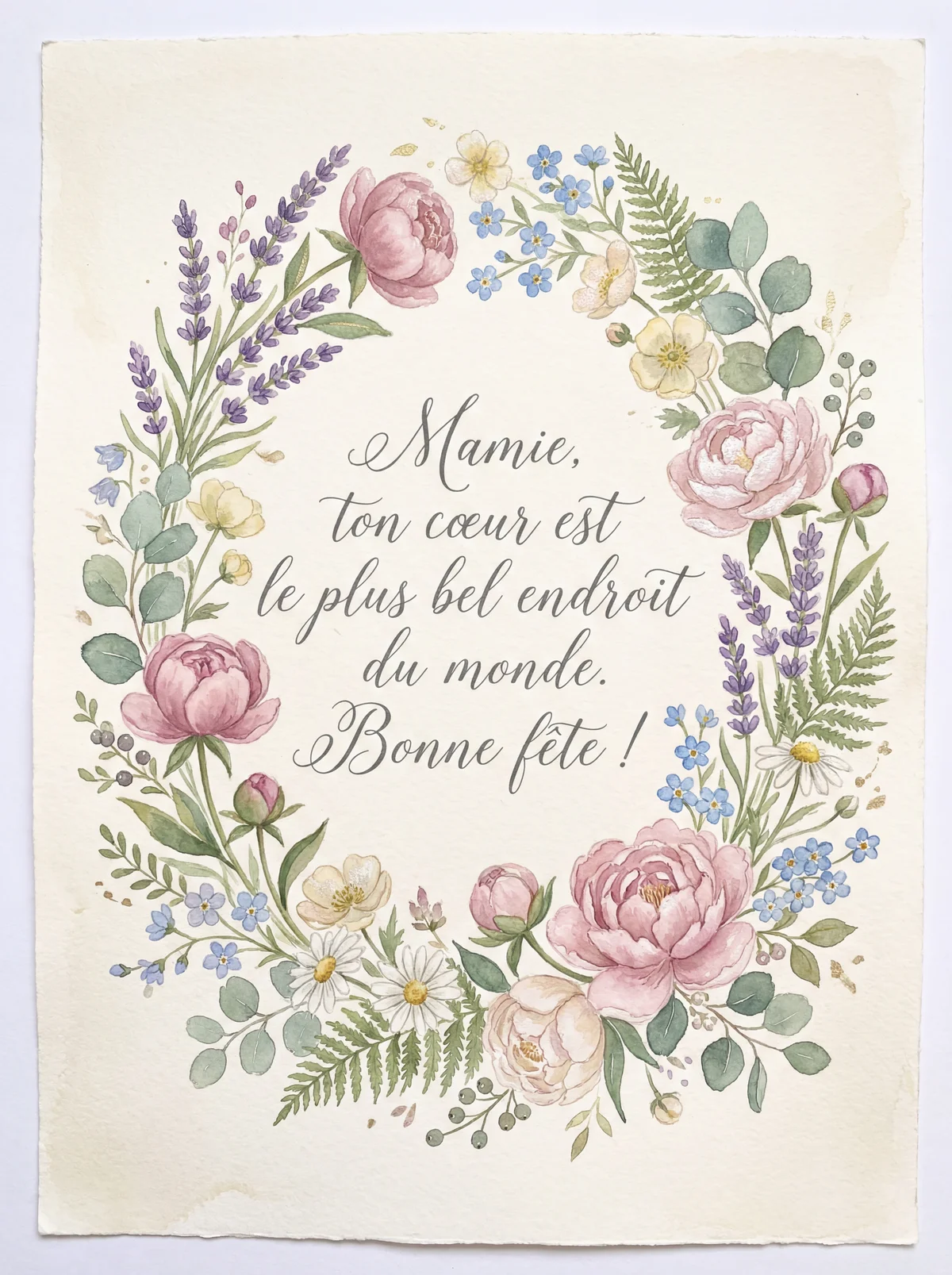 Message touchant pour Mamie à l'occasion de la Fête des gran...