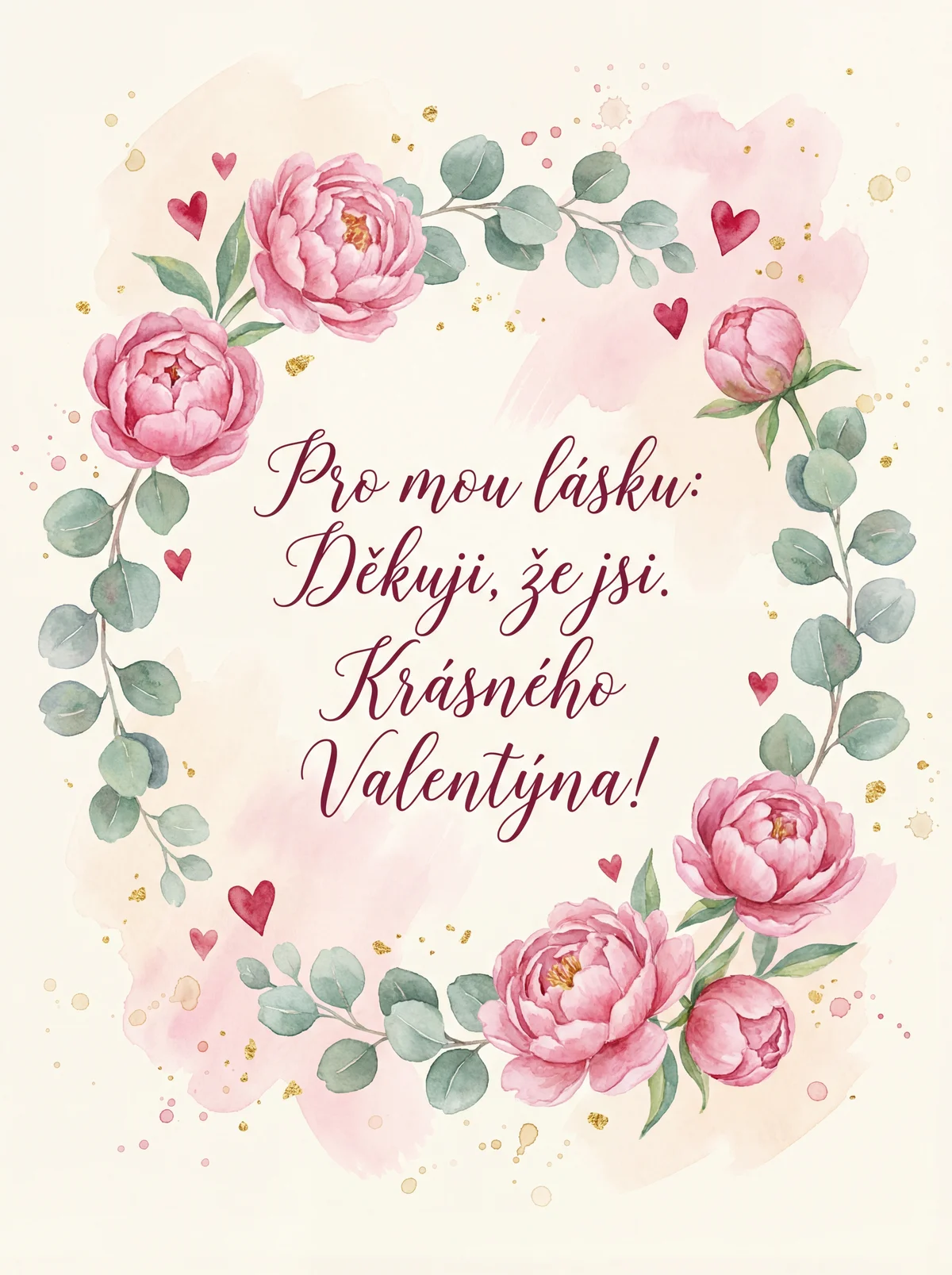 Přání k Valentýnu pro mou lásku