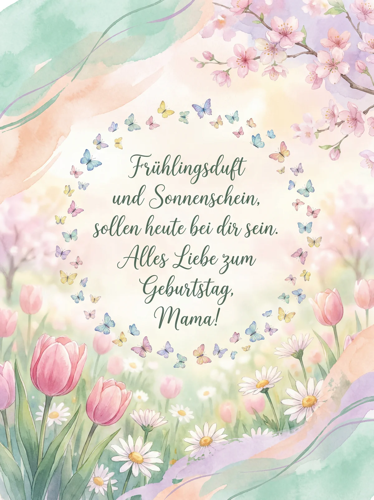 Geburtstagsgrüße für Mama im Frühling