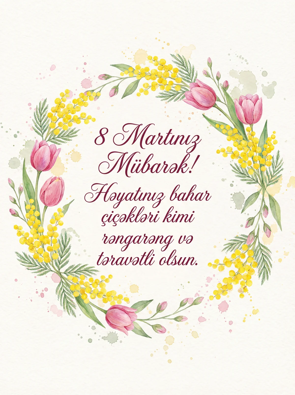 8 Mart Beynəlxalq Qadınlar Günü təbriki