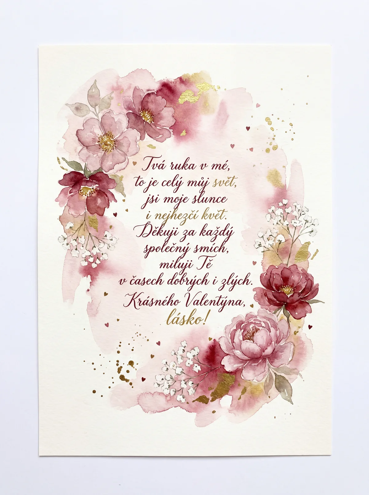 Romantické přání k Valentýnu pro drahou polovičku