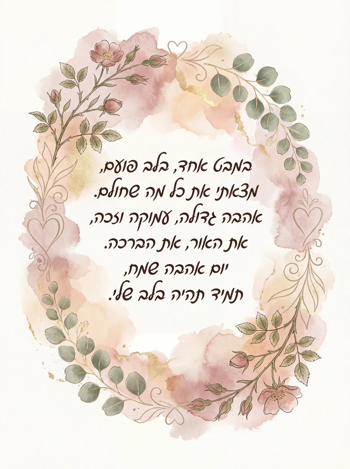 כרטיס ברכה ליום האהבה לאהוב/ה