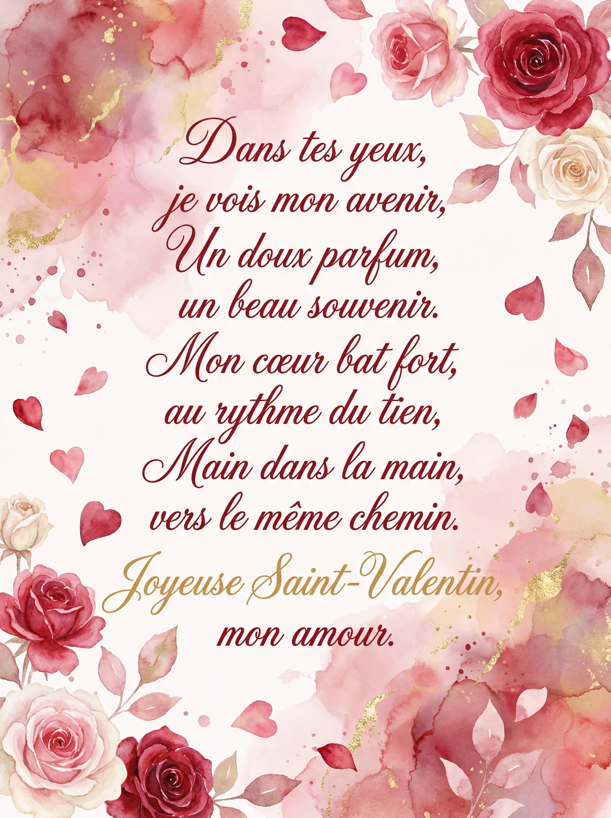 Carte de Saint-Valentin pour mon amour