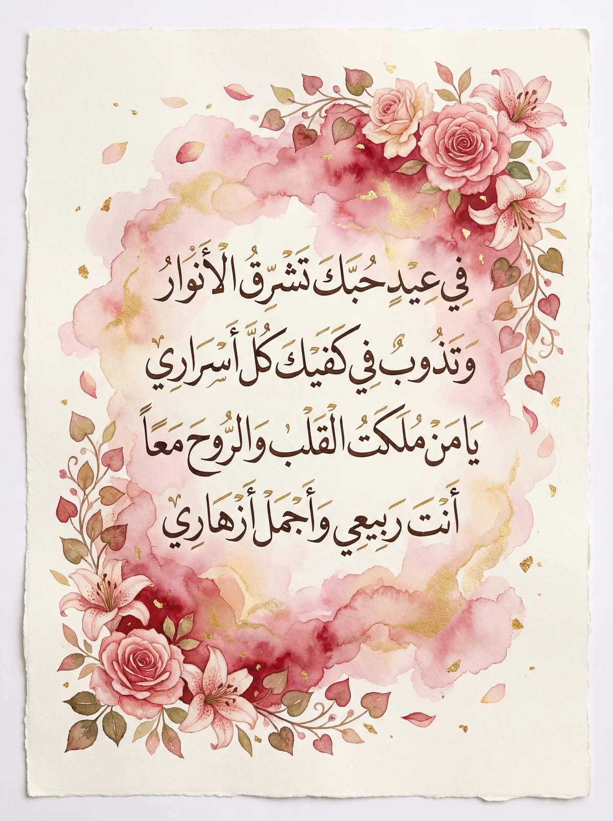 رسالة قصيرة لتهنئة الحبيب بعيد الحب