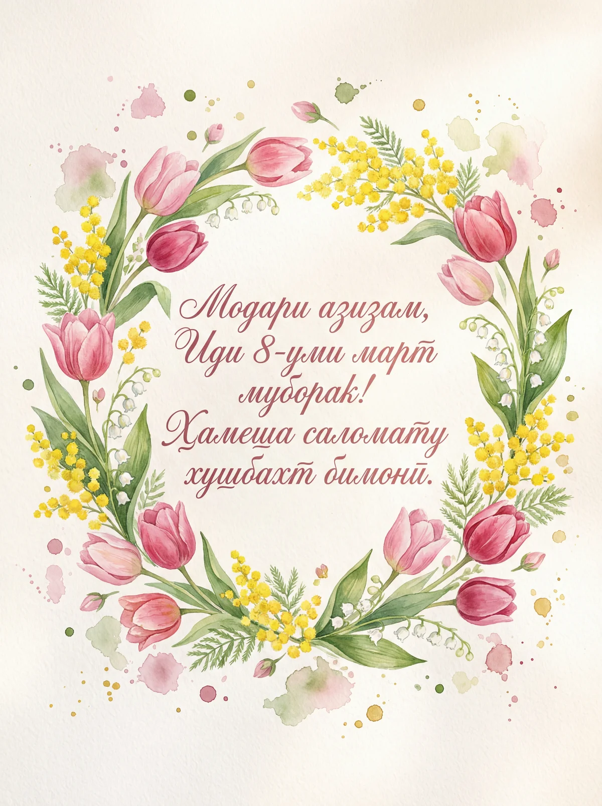 Табрикоти Рӯзи байналмилалии занон ба модар