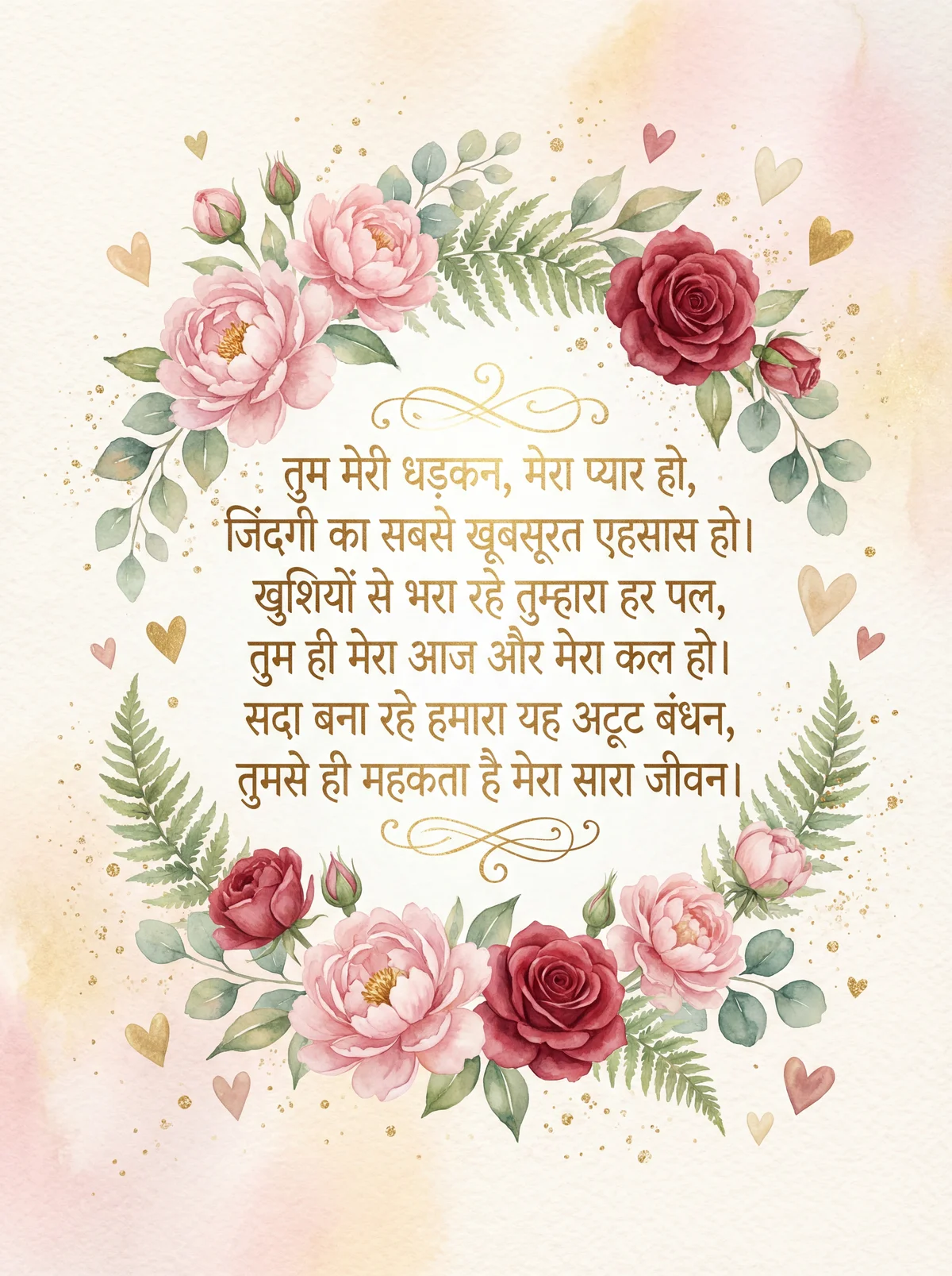 मेरे प्यार को वेलेंटाइन डे की शुभकामनाएँ