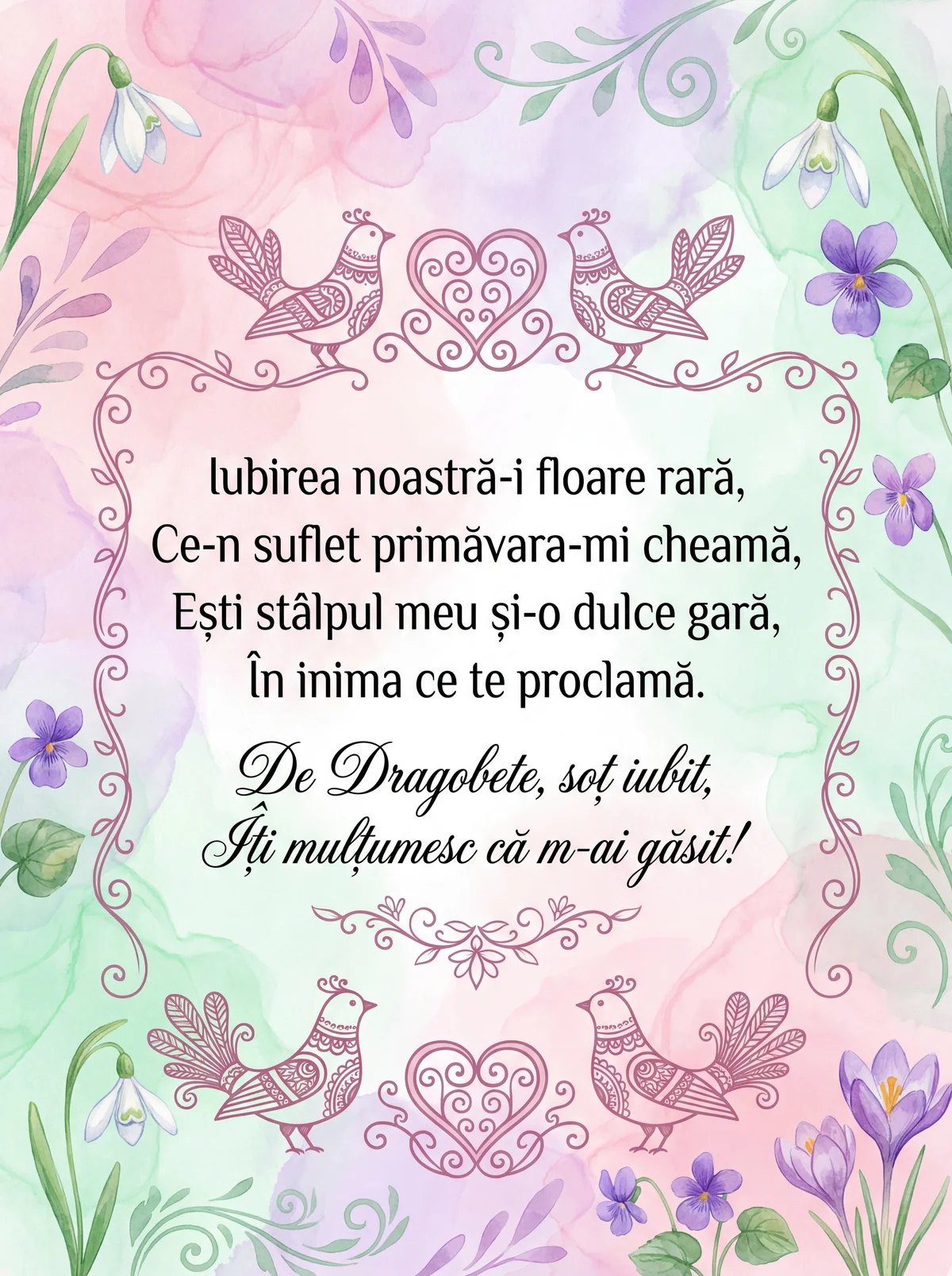 felicitare de Dragobete pentru soț