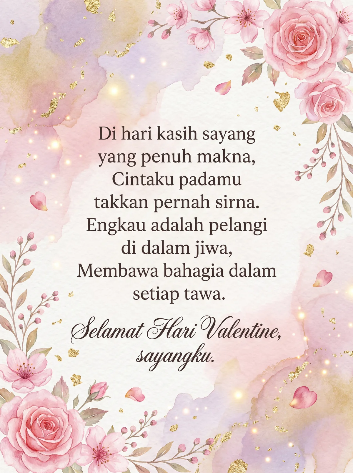 Kartu ucapan Hari Valentine untuk kekasih