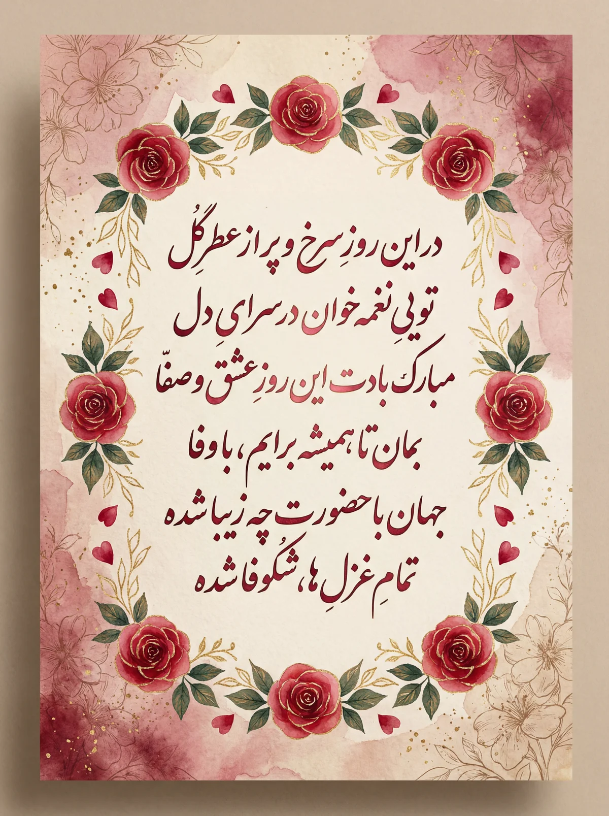 ایده متن کارت تبریک برای روز ولنتاین