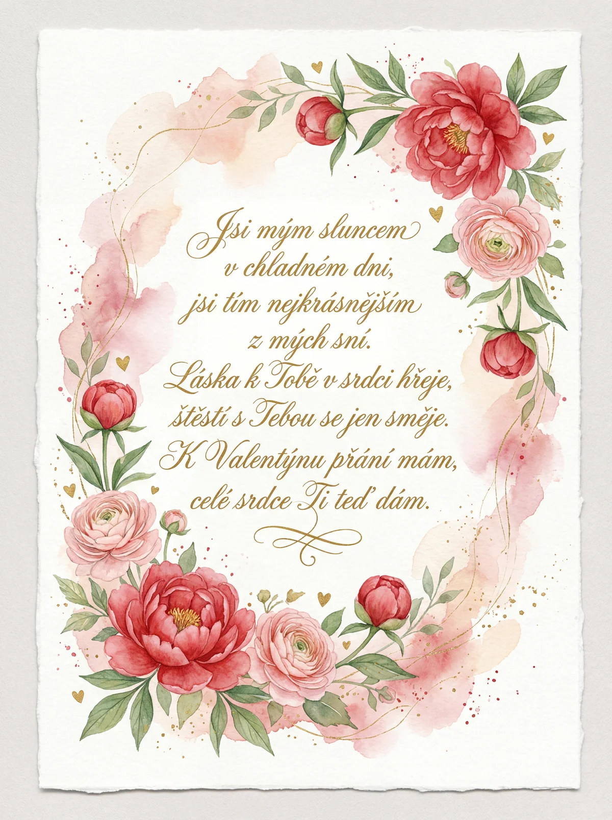 Přání k Valentýnu pro mou lásku