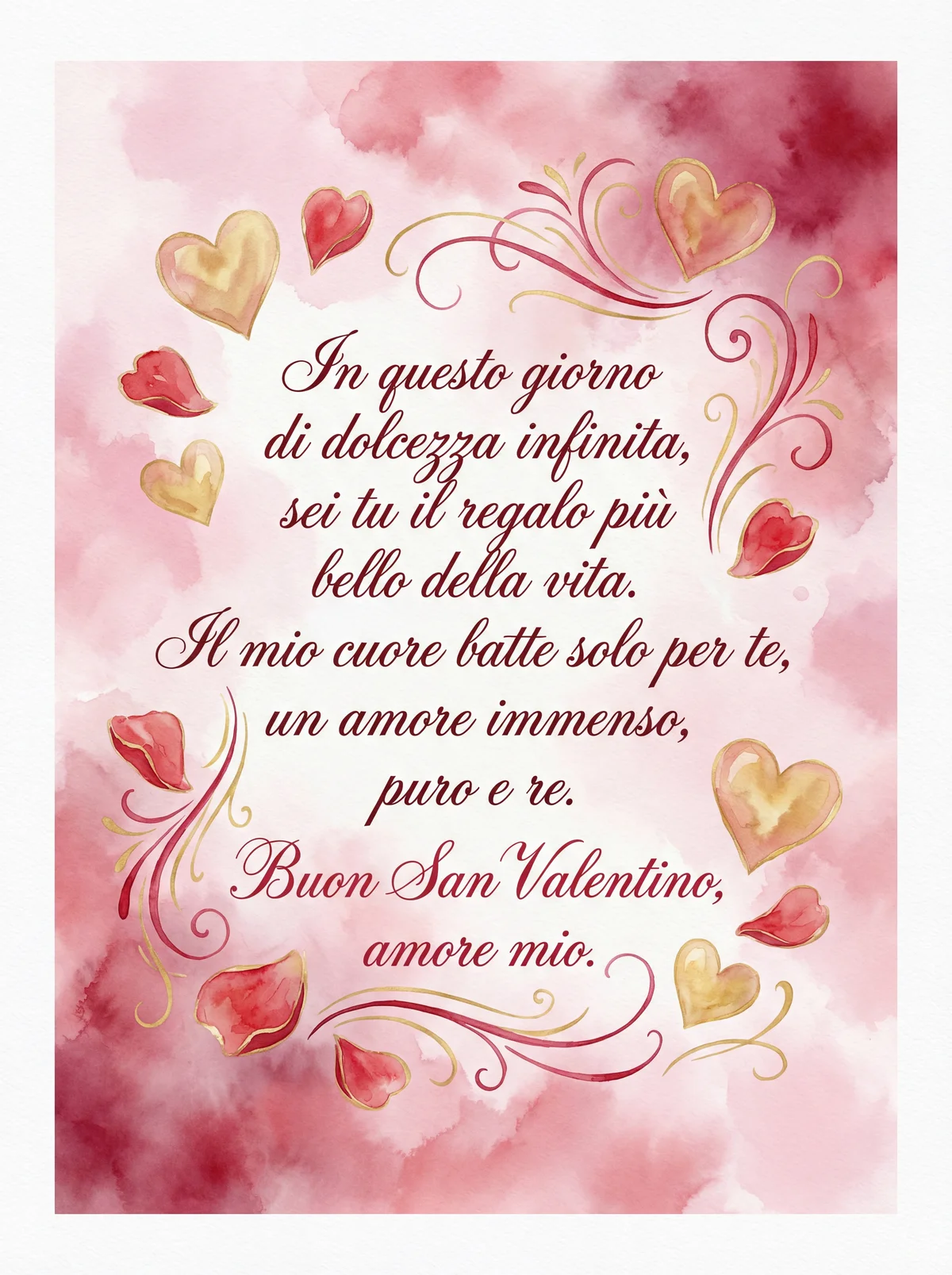 biglietto di auguri per San Valentino al mio amore