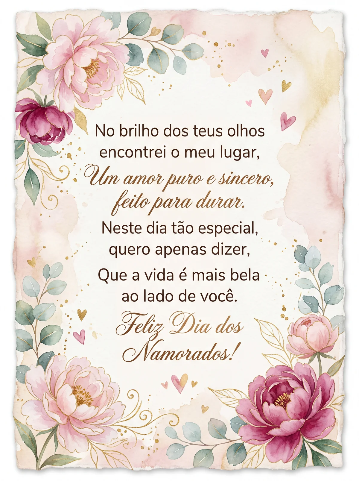 Mensagem romântica para o Dia dos Namorados