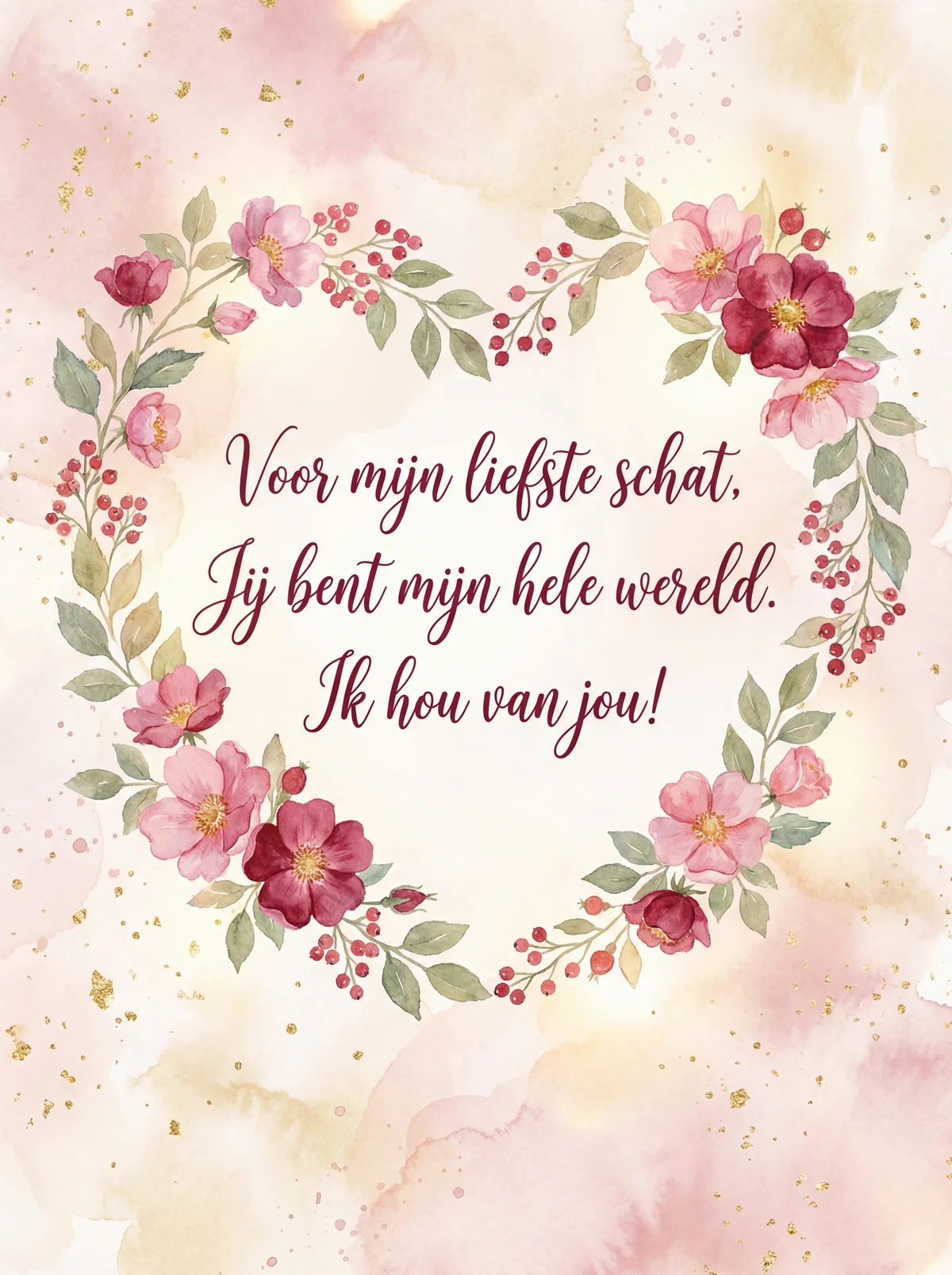 Valentijnskaart voor mijn liefste schat