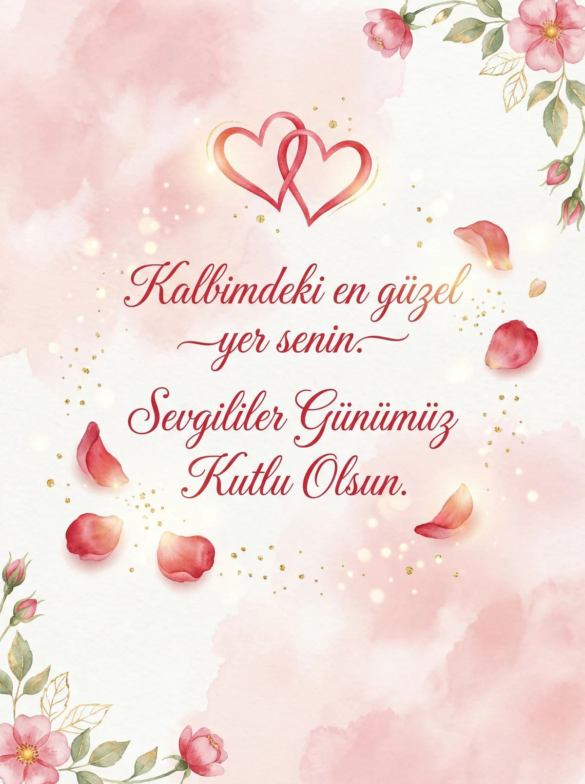 Sevgililer Günü için romantik kart mesajı