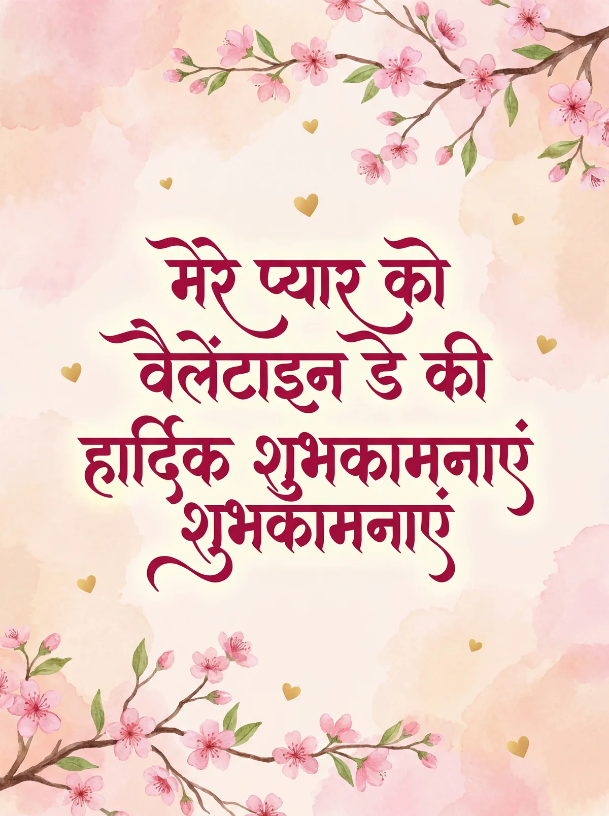 मेरे प्यार को वैलेंटाइन डे की हार्दिक शुभकामनाएं