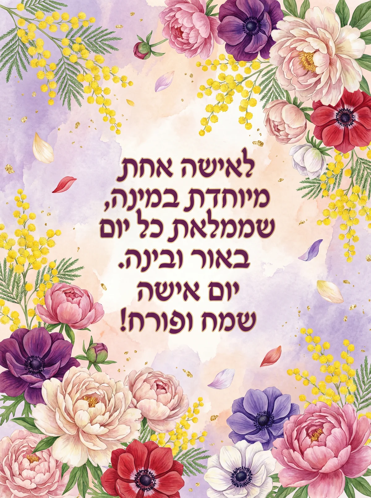 כרטיס ברכה לאישה מיוחדת ליום האישה הבינלאומי