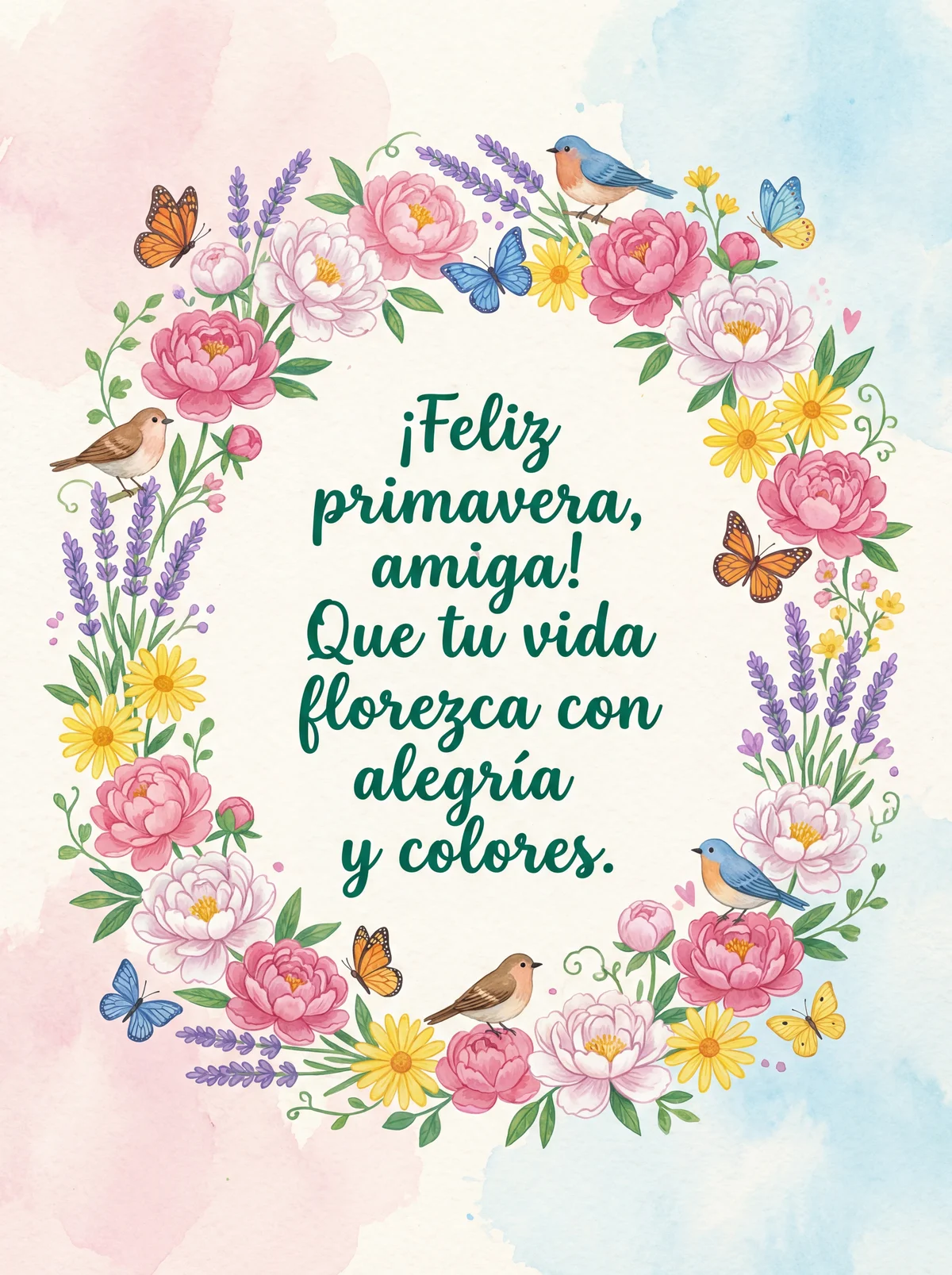 Mensaje de feliz primavera para una amiga