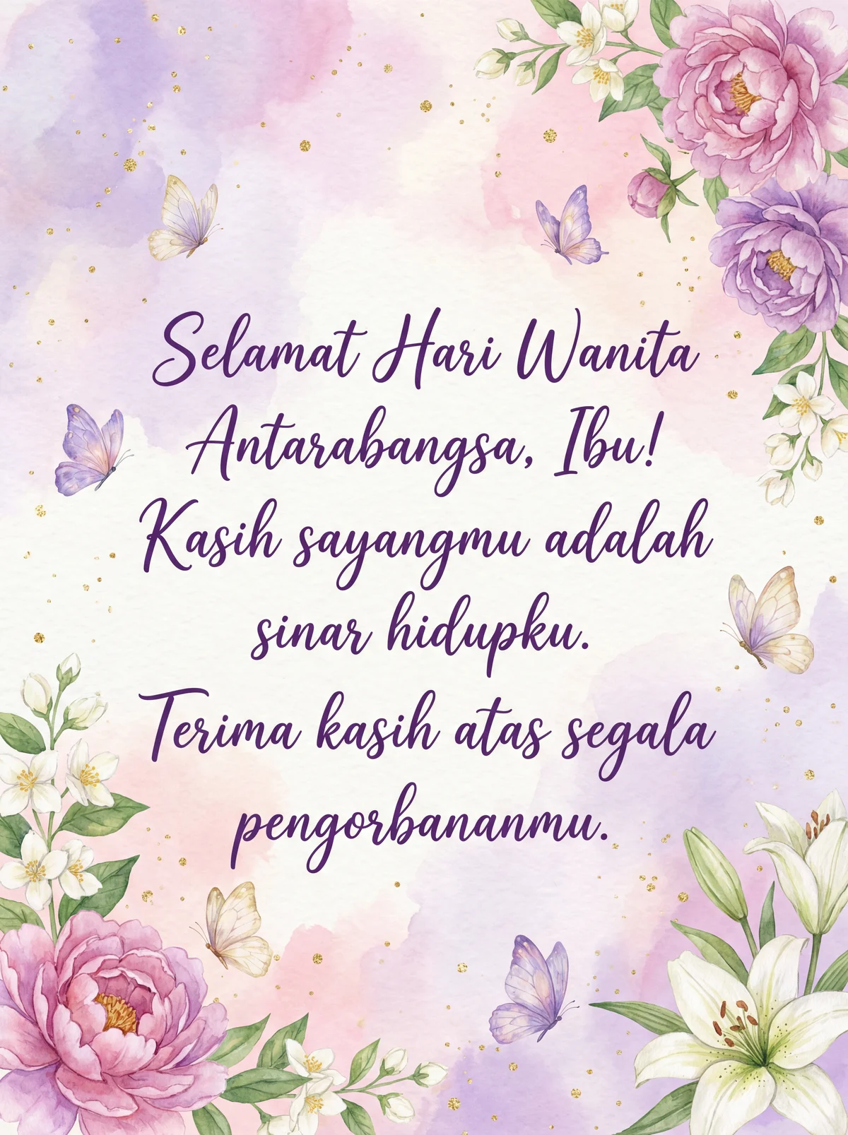 Ucapan Hari Wanita Antarabangsa untuk ibu tersayang