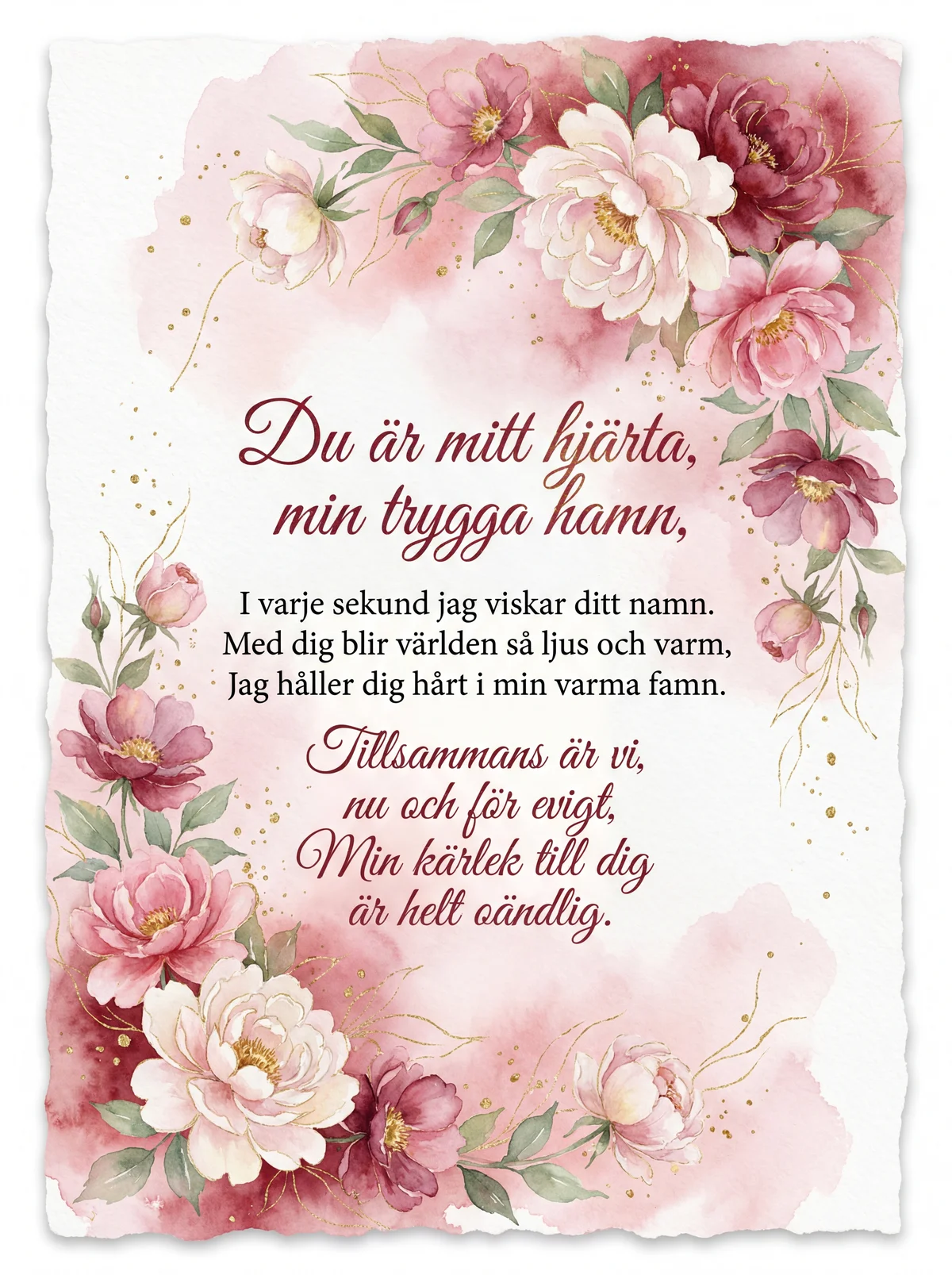 Alla hjärtans dag-hälsning till min älskling