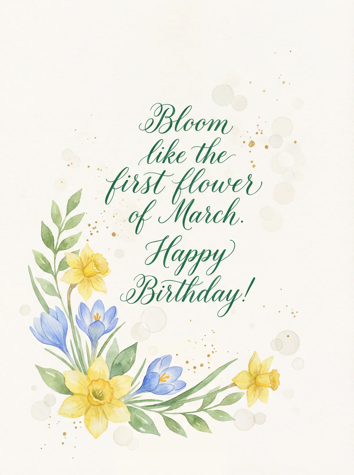 Happy Birthday card for a March birthday