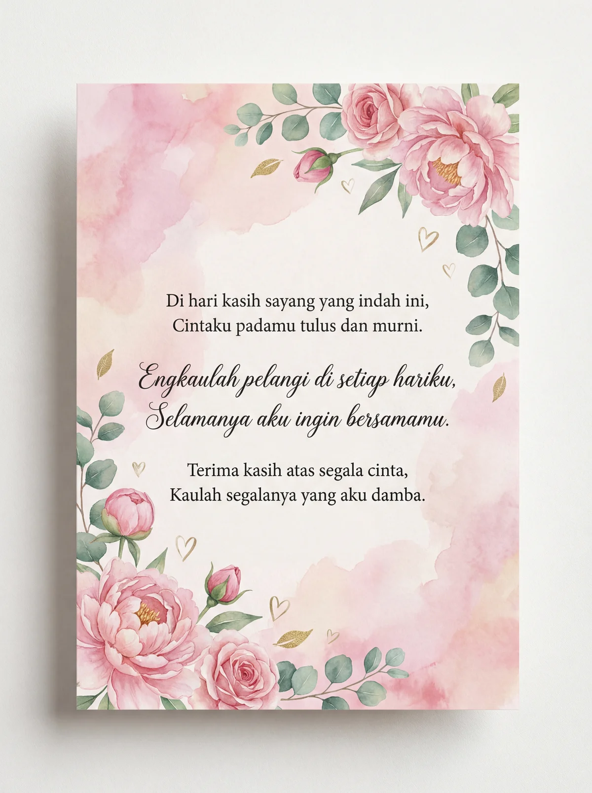 kartu ucapan Hari Valentine untuk kekasih