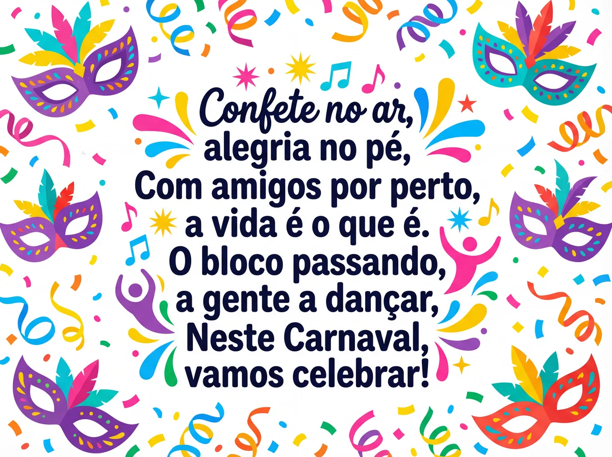 Mensagem divertida para o Carnaval 2026 com amigos