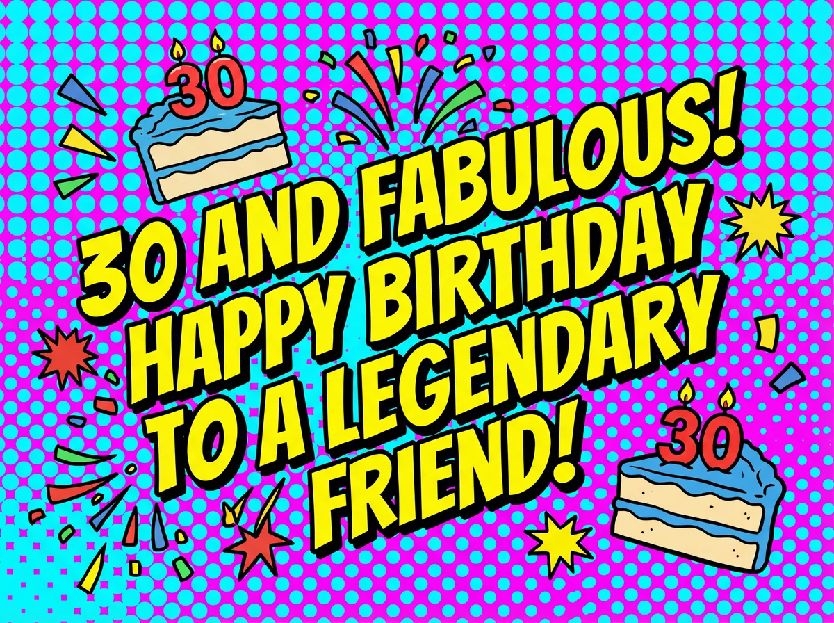 Happy Birthday card for a friend turning 30