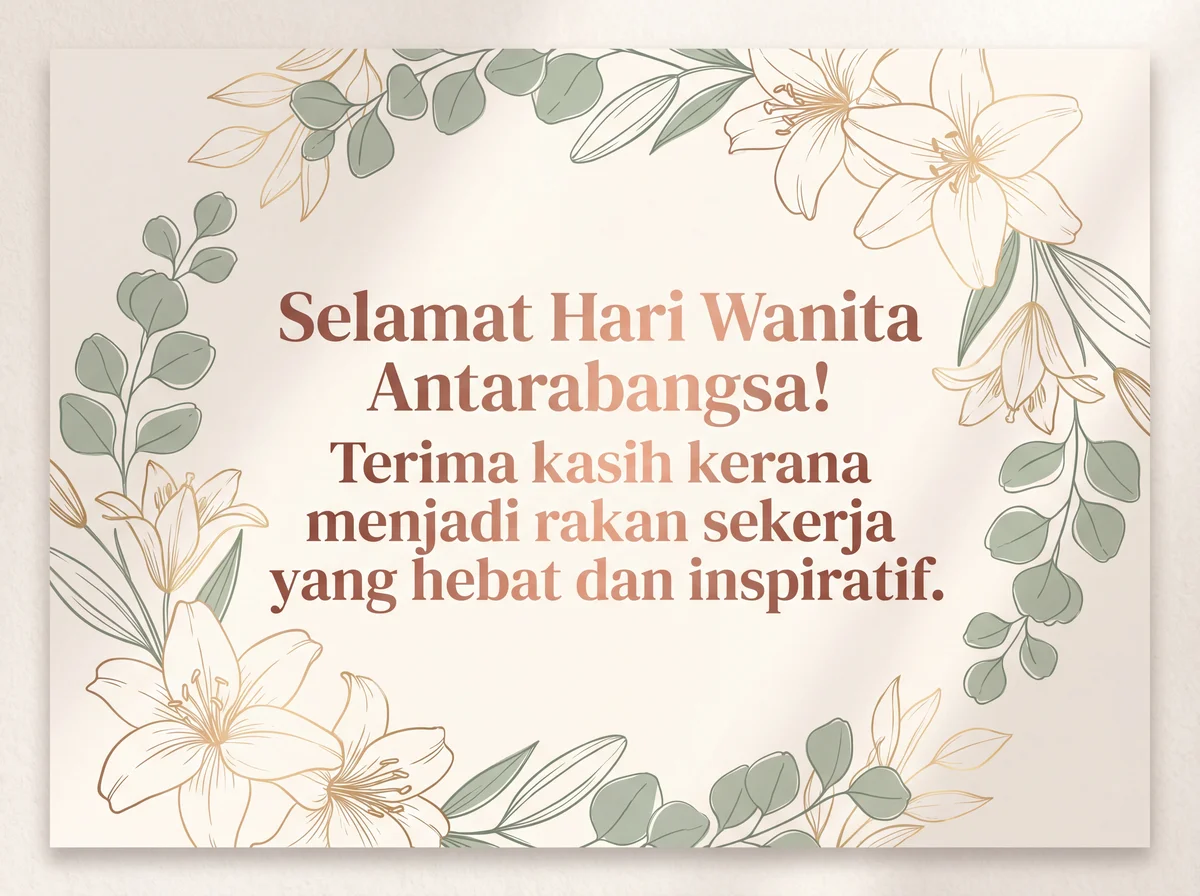 Ucapan Hari Wanita Antarabangsa untuk rakan sekerja yang heb...