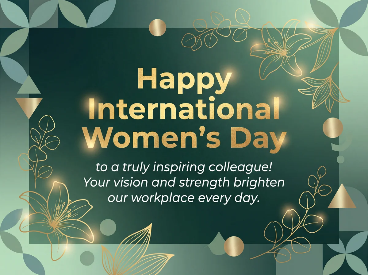 International Women's Day message for an inspiring colleague