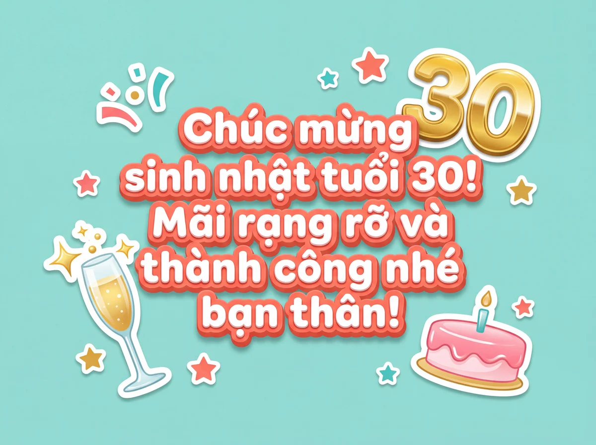 Lời chúc mừng sinh nhật tuổi 30 cho bạn thân