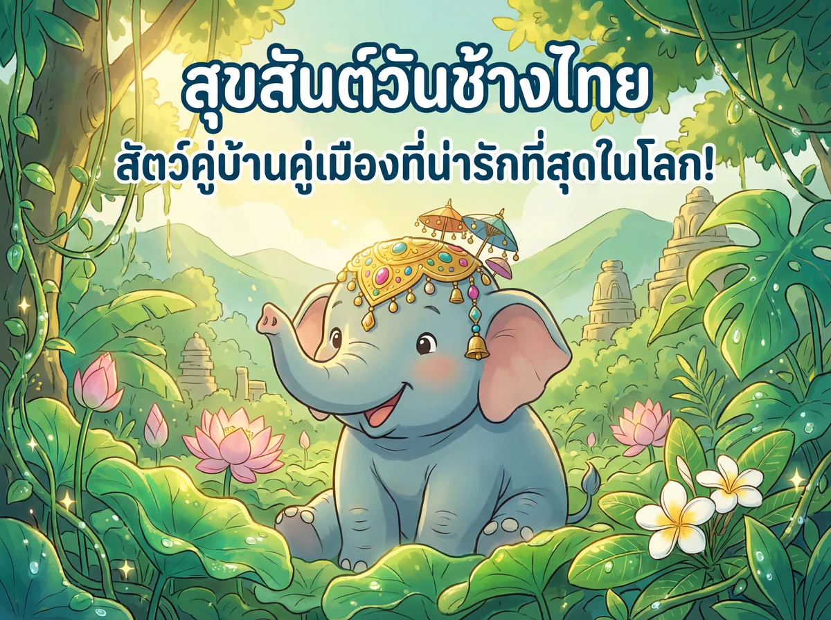 ข้อความอวยพรน่ารักๆ สำหรับวันช้างไทย