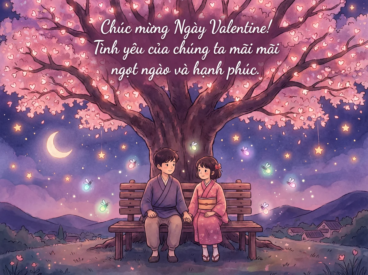 Thiệp chúc mừng Ngày Valentine ngọt ngào và lãng mạn