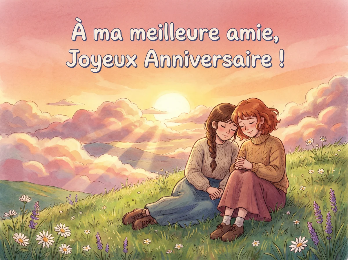 carte d'anniversaire pour ma meilleure amie