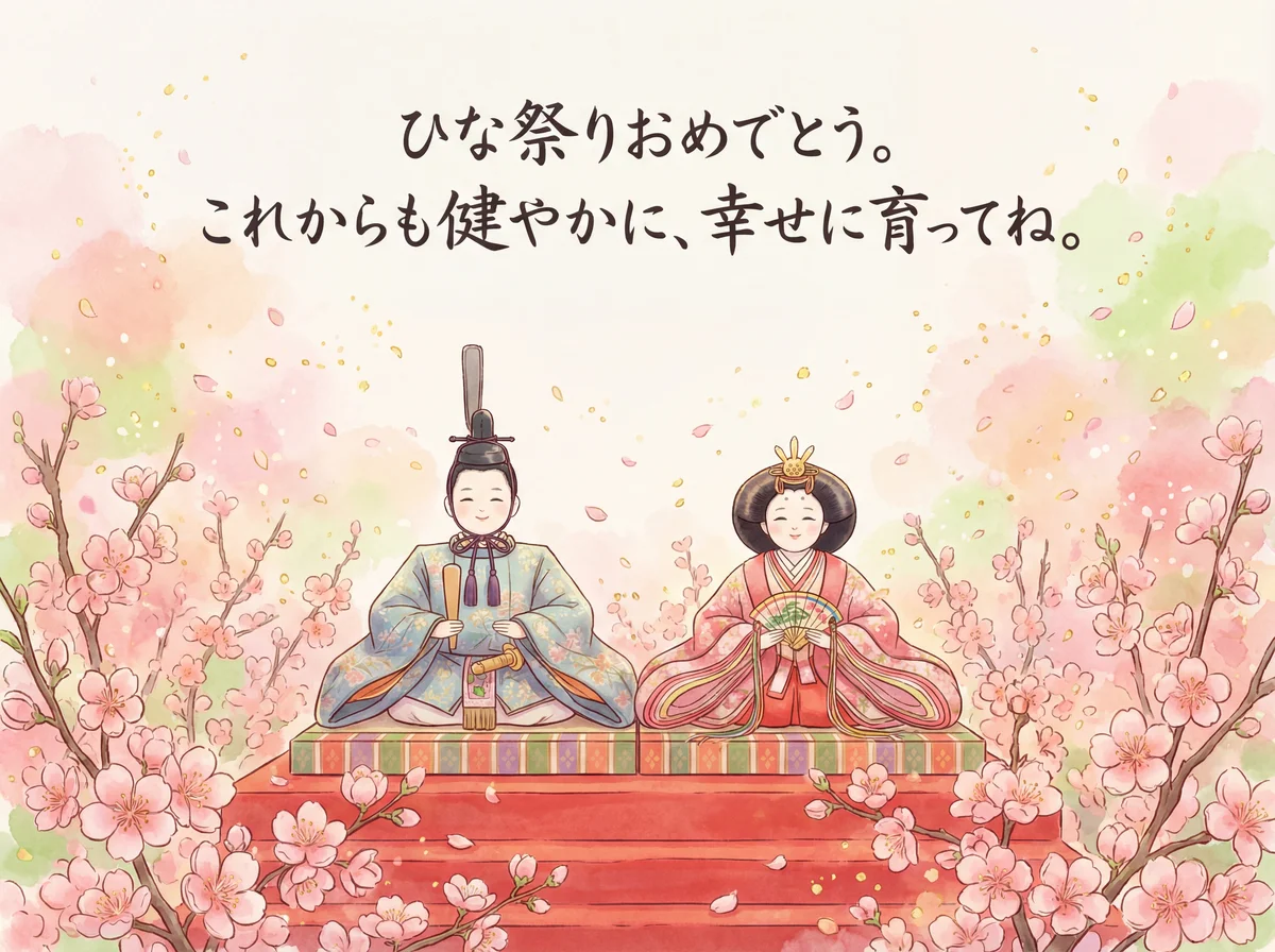 娘へひな祭りのお祝いメッセージ