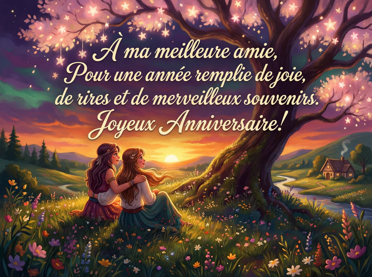 carte d'anniversaire pour ma meilleure amie