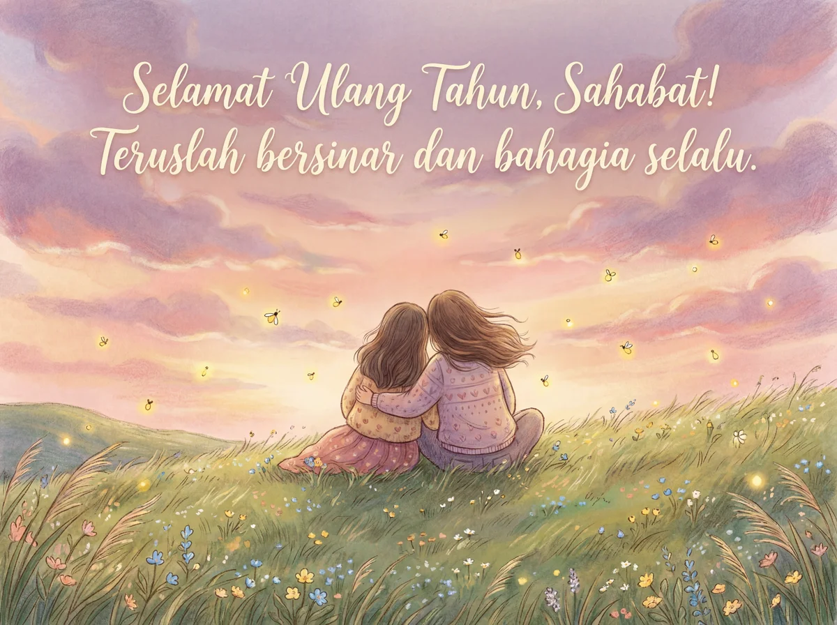 kartu ulang tahun untuk sahabat perempuan